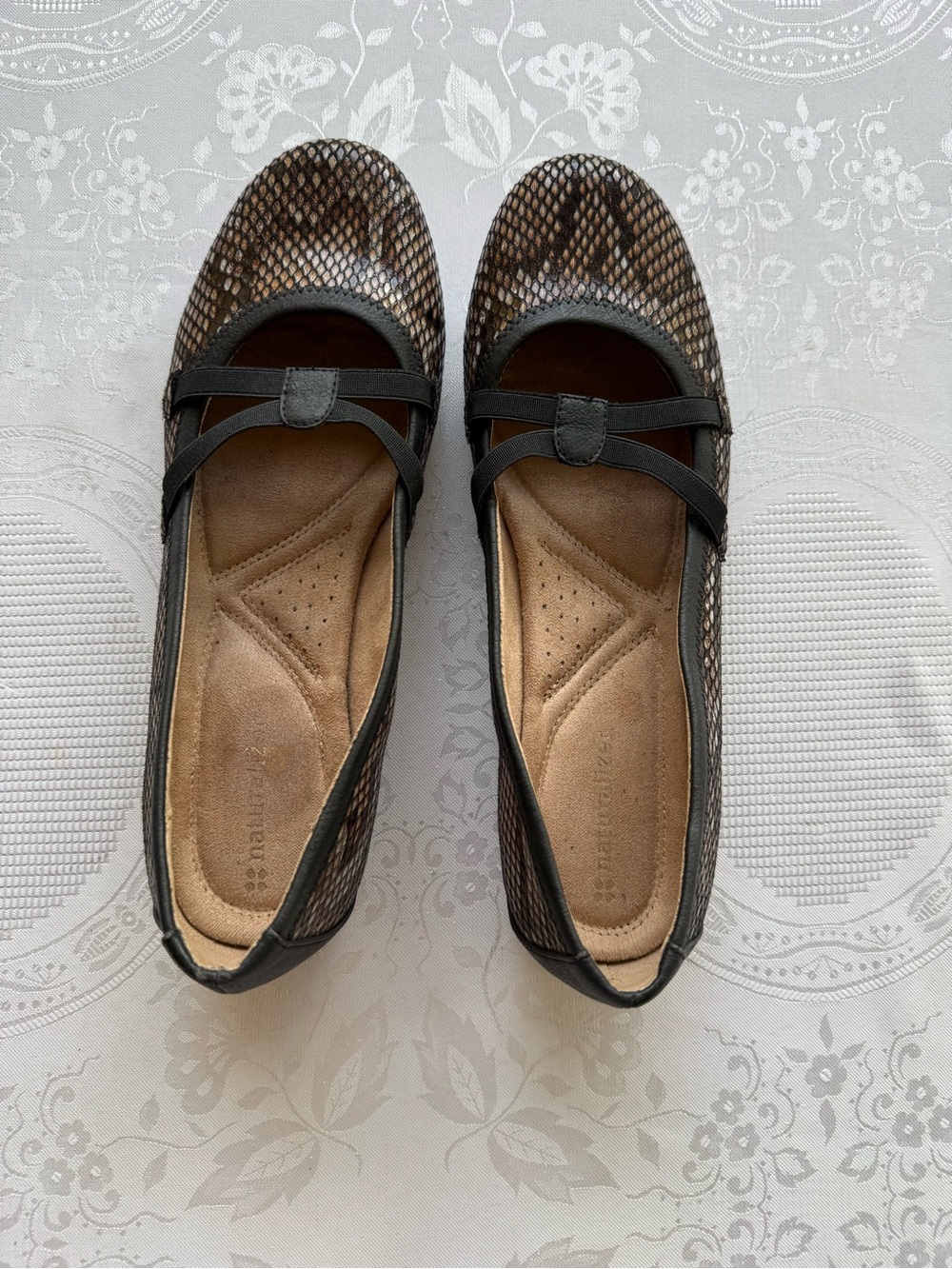 Naturalizer Gogetter Snake-Print Ballet Flats Brown/Black Women’s Size 10M Shoes